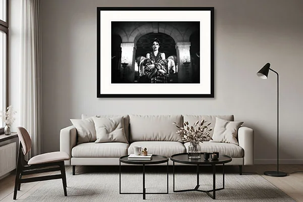 An example of a framed photograph presented in a client’s home